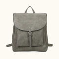 Gray backpack on a white background