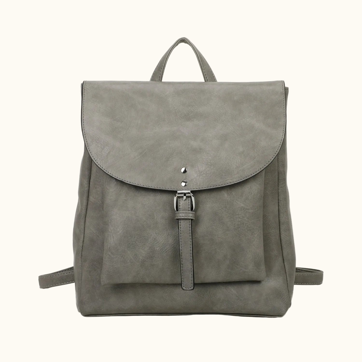 Gray backpack on a white background