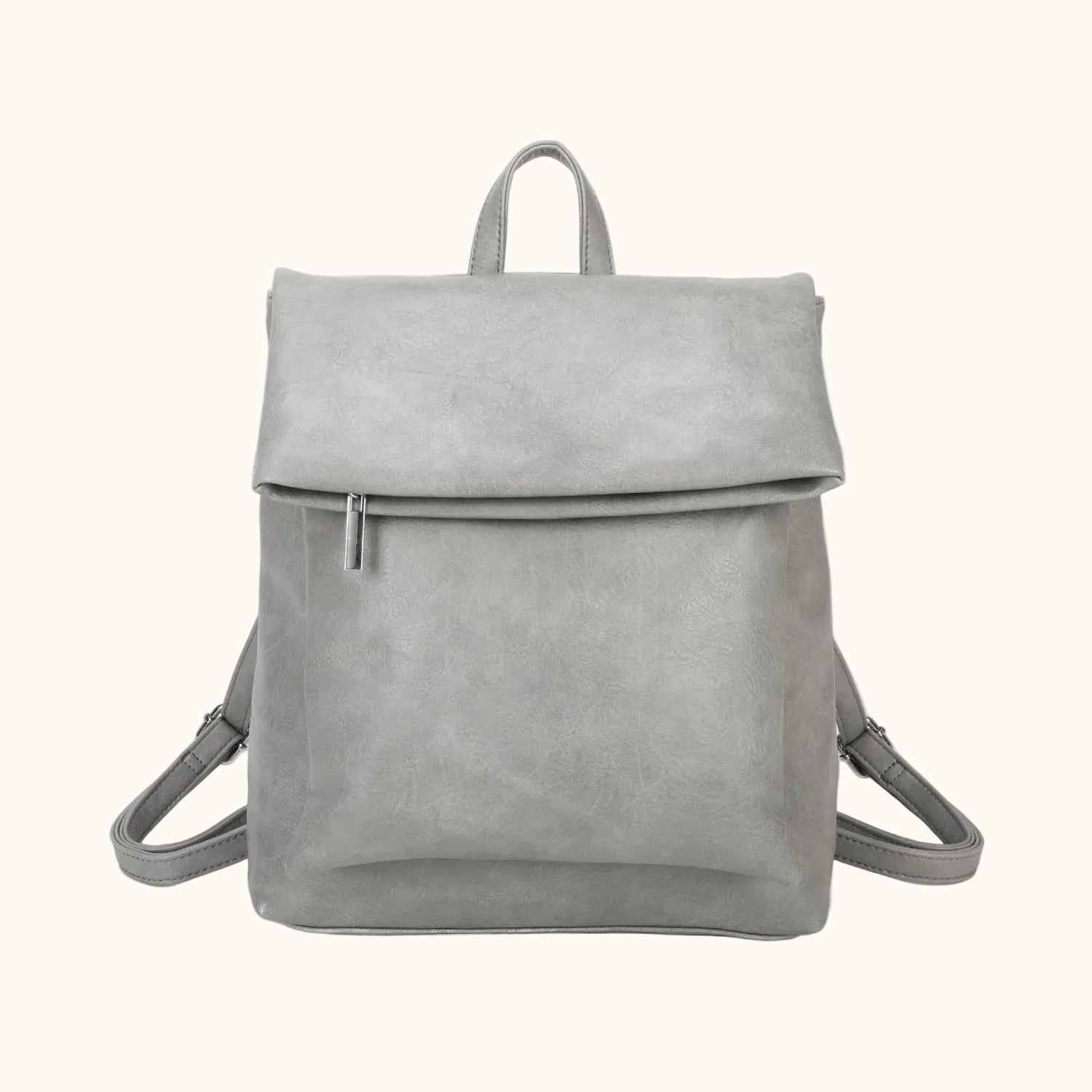 Gray backpack on a white background
