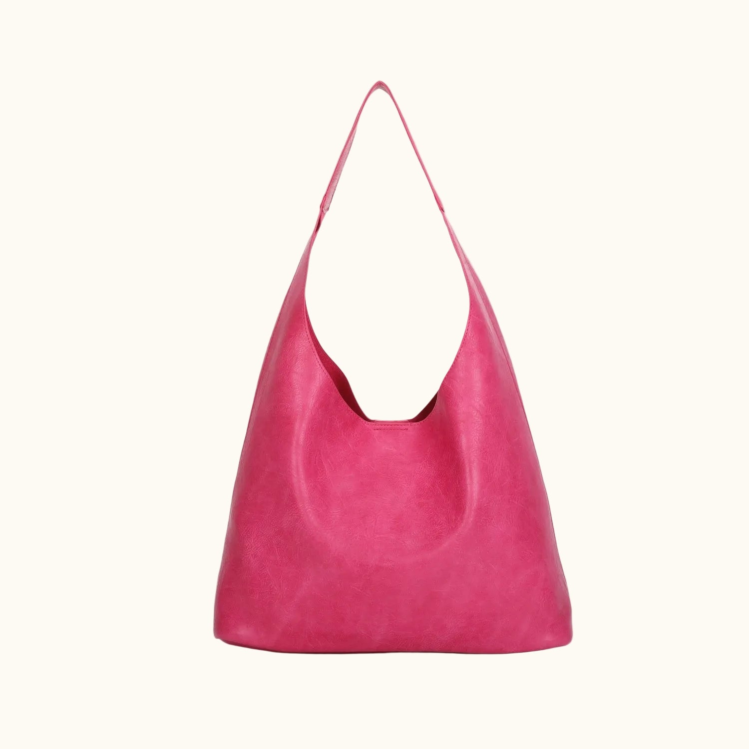 Pink handbag on a white background