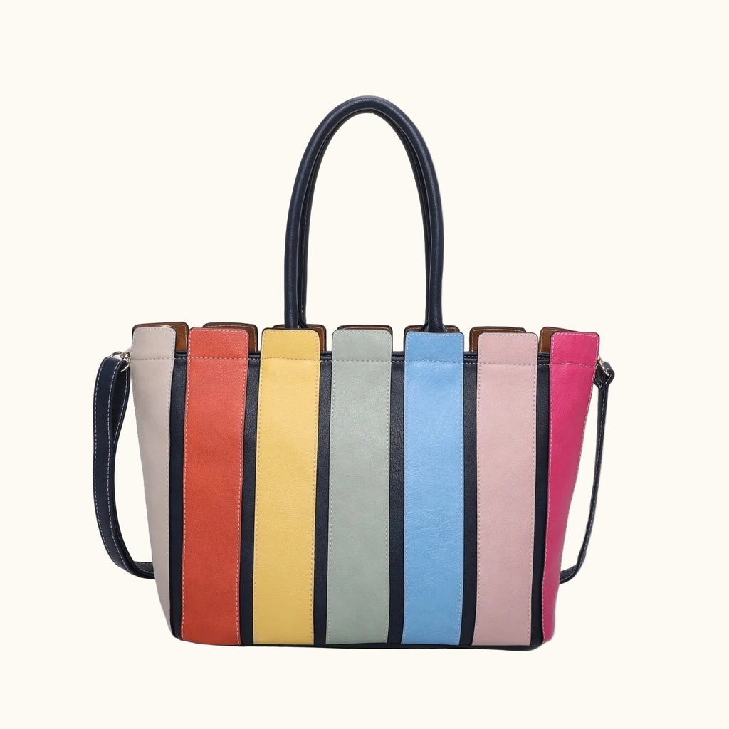 894 Multi Colour Striped Bag