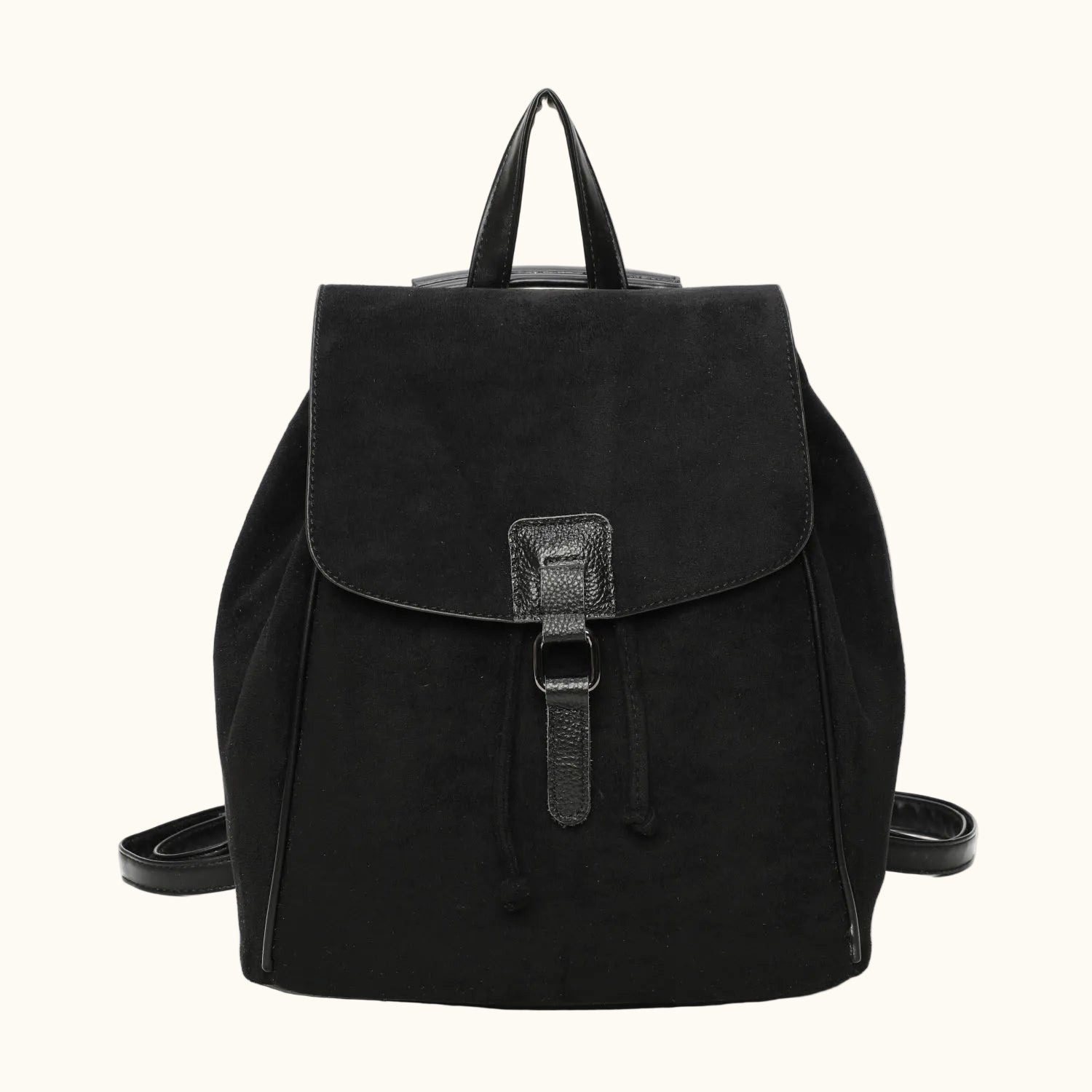 Black backpack on a white background