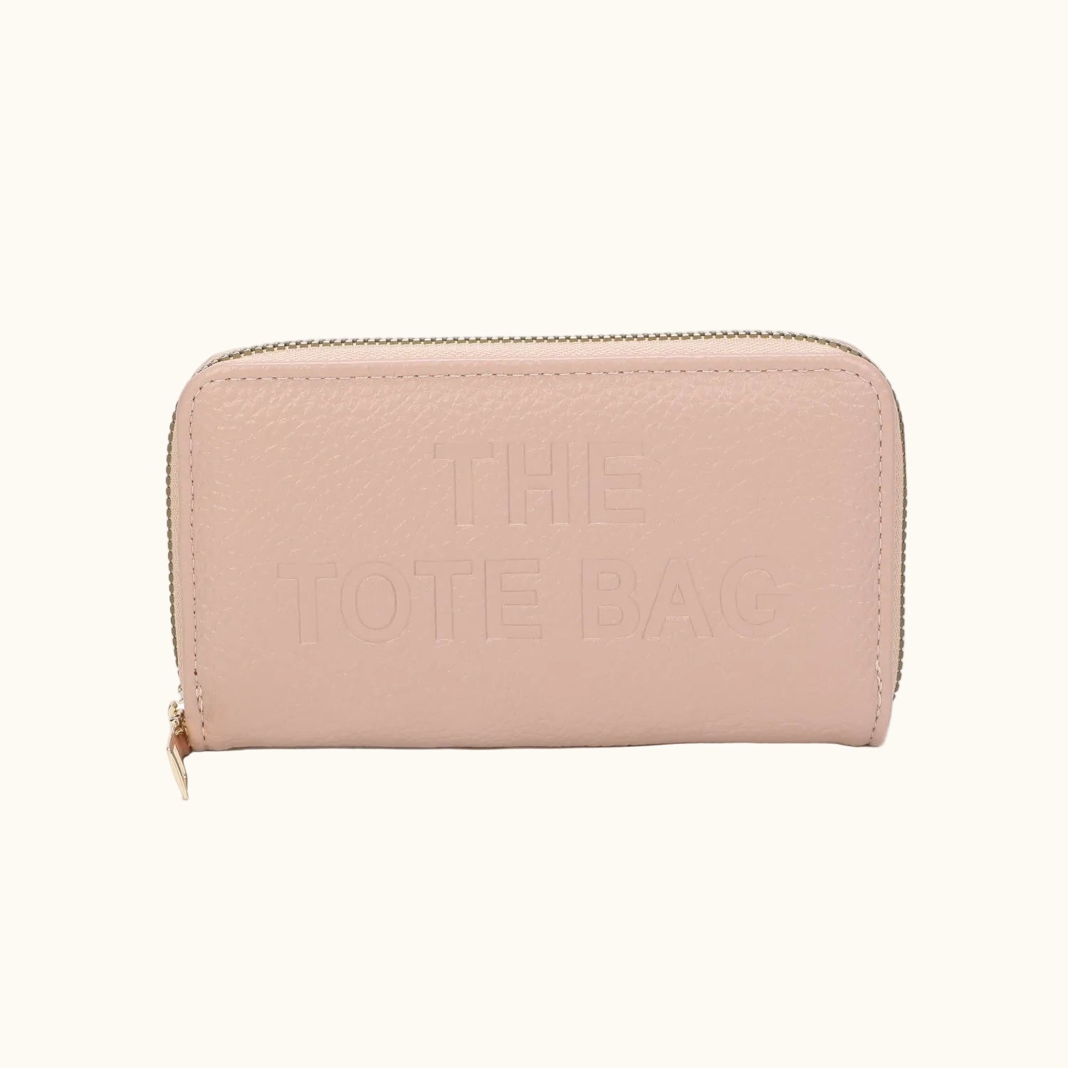 Pink wallet with 'The Lotte Bag' branding on a white background