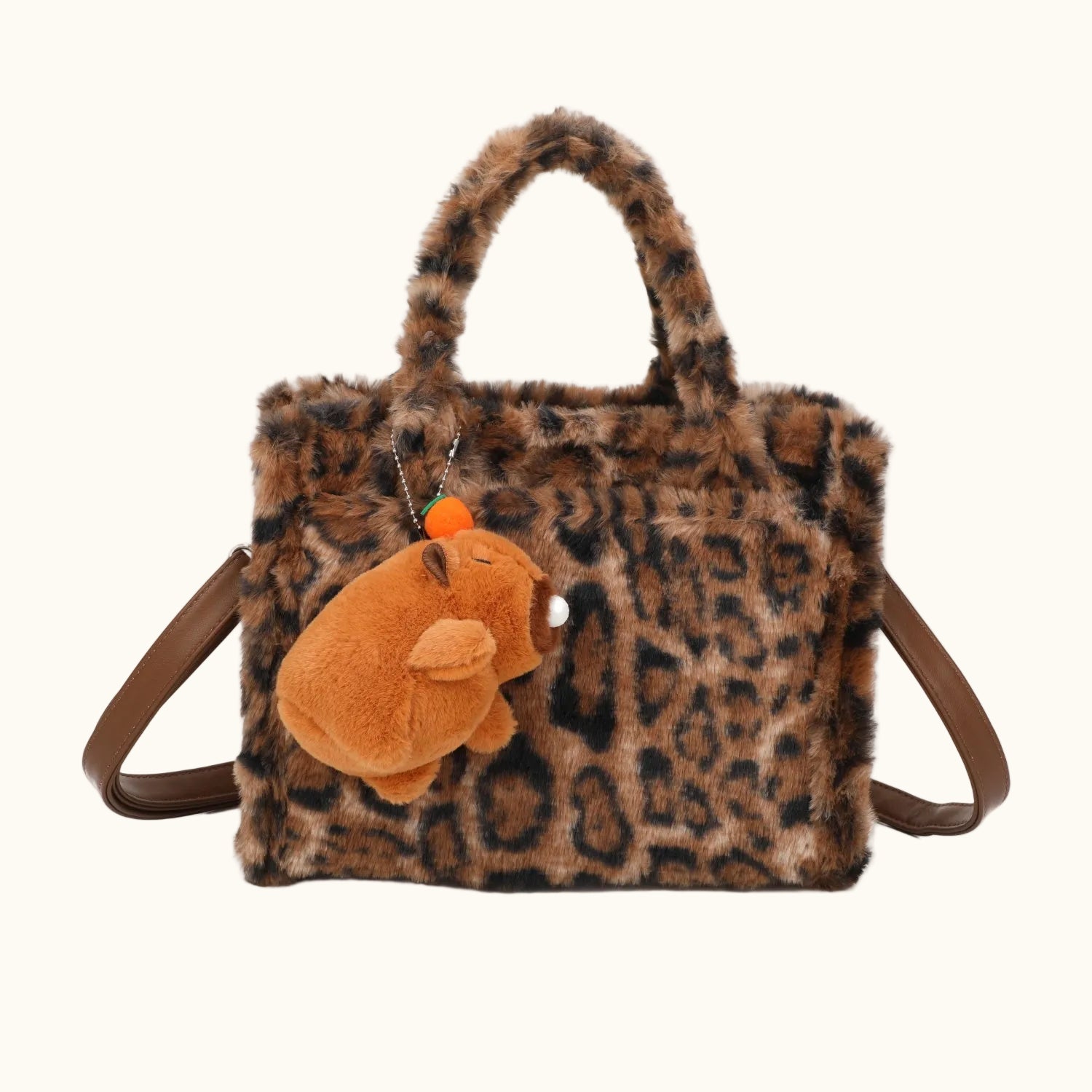 JM1658 Fluffy Tote Bag with Charm