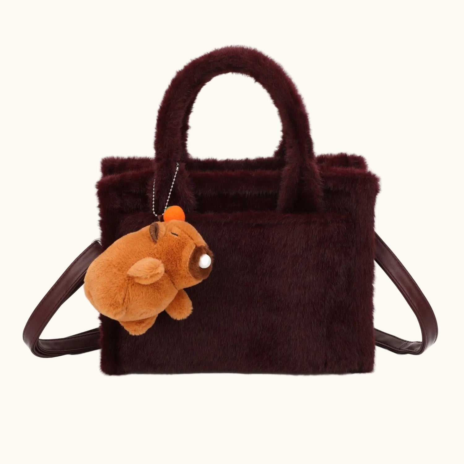 JM1658 Fluffy Tote Bag with Charm