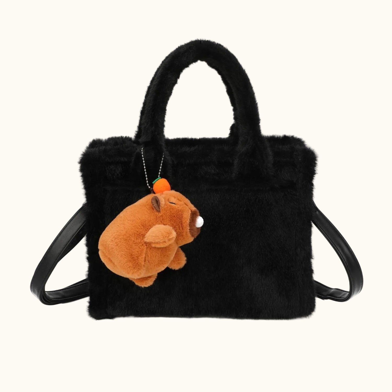JM1658 Fluffy Tote Bag with Charm