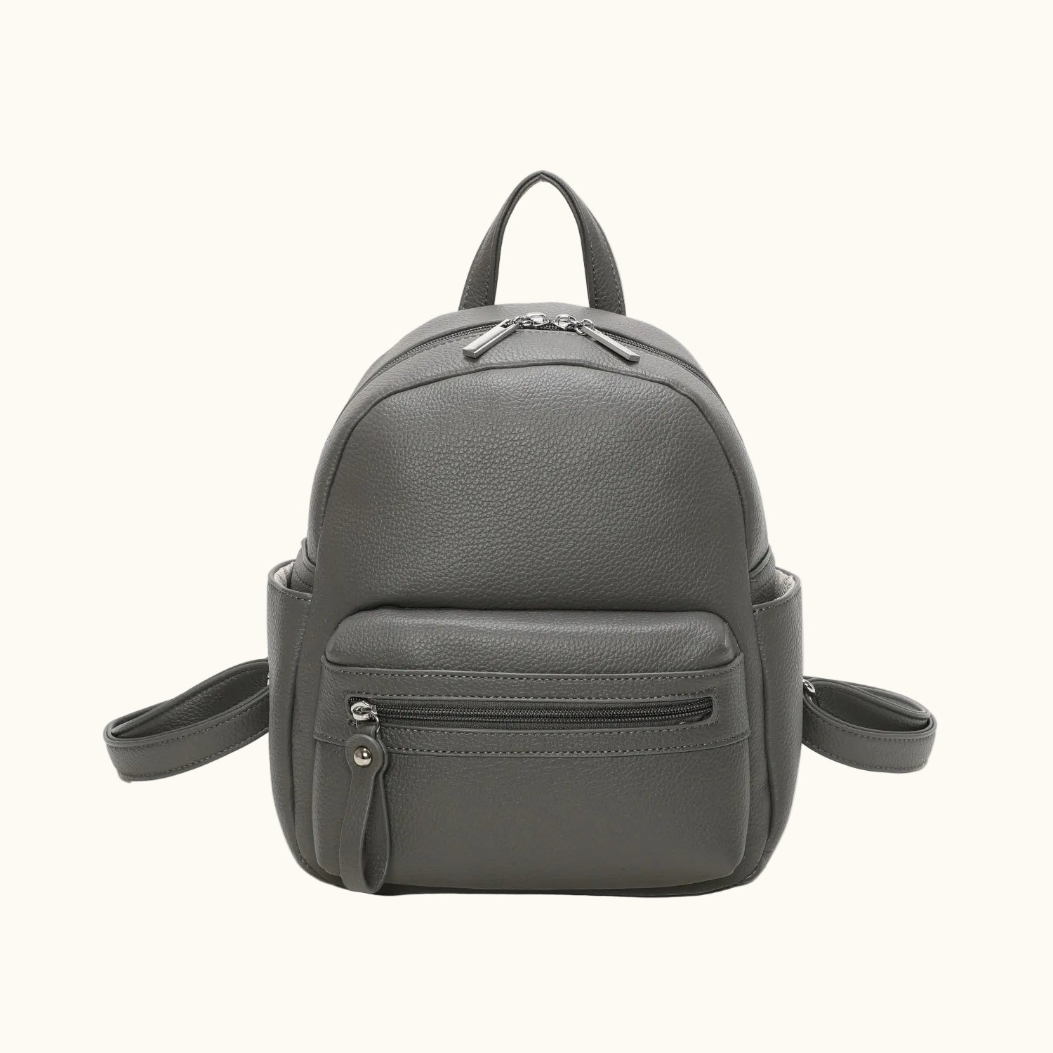 Gray backpack on a white background