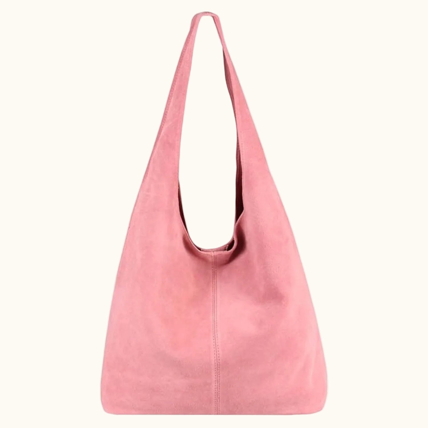 Pink shoulder bag on a white background