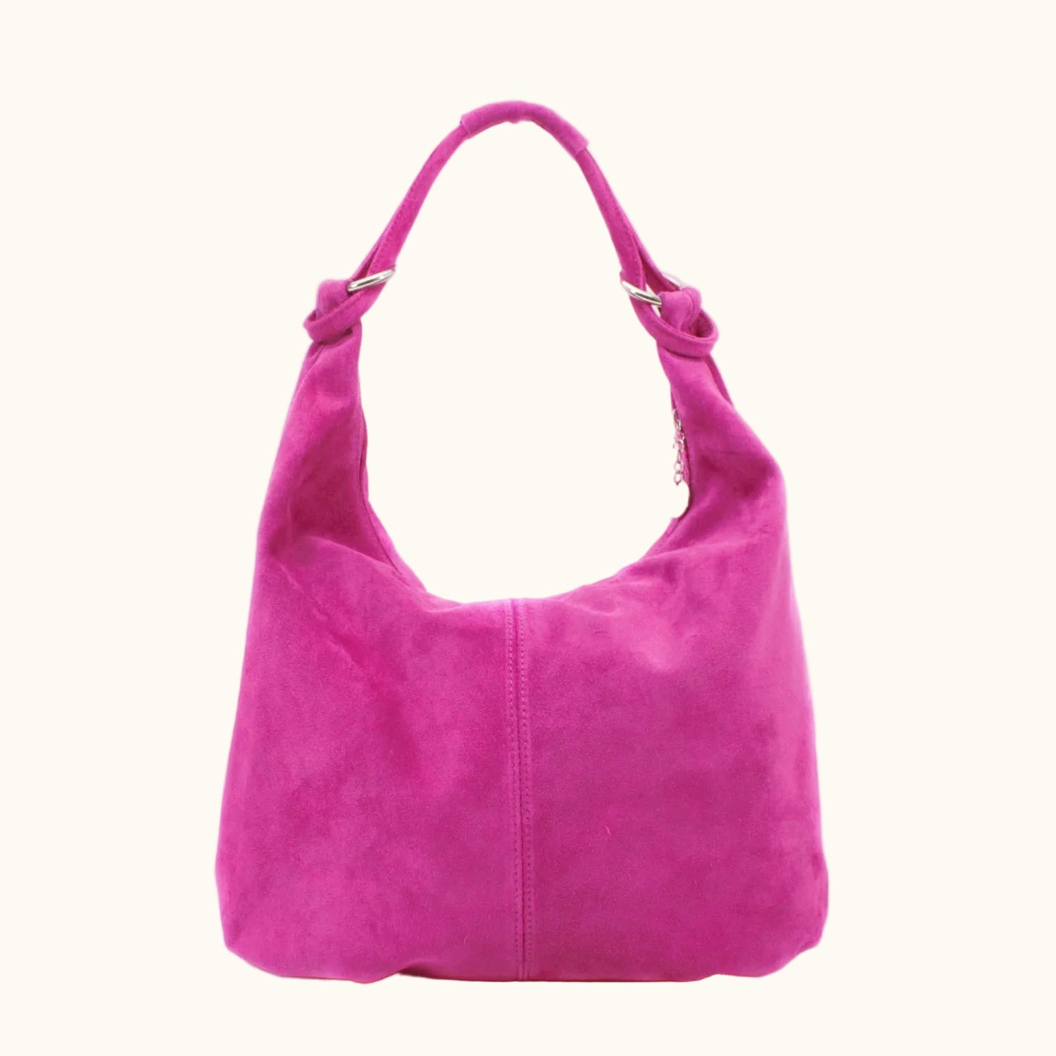 Pink handbag on a white background