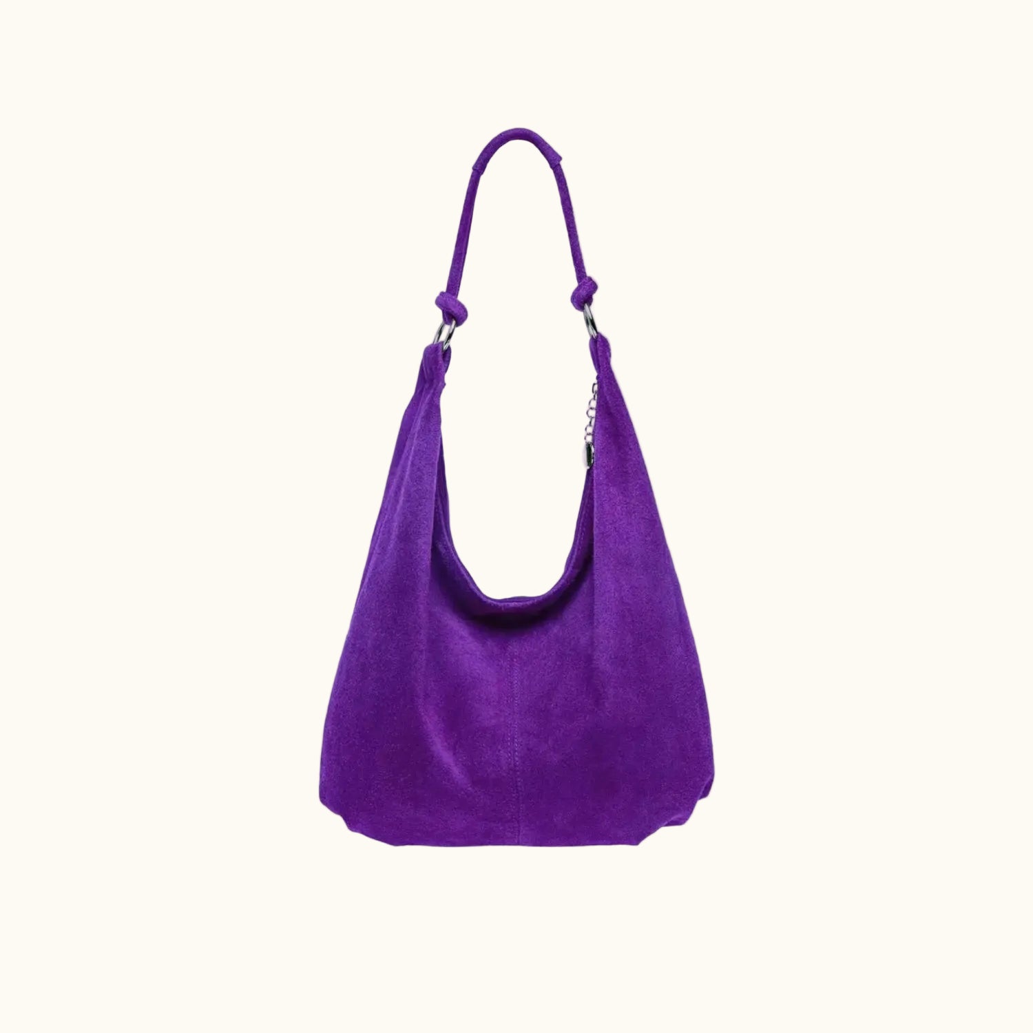 Purple handbag on a white background
