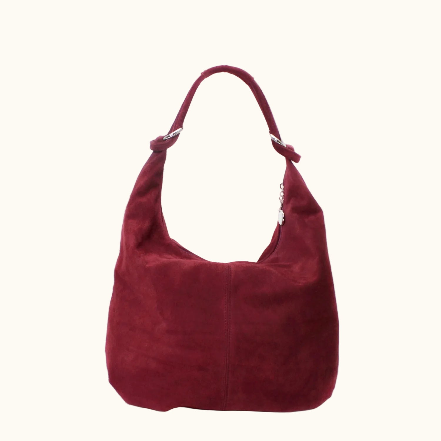 Red handbag on a white background