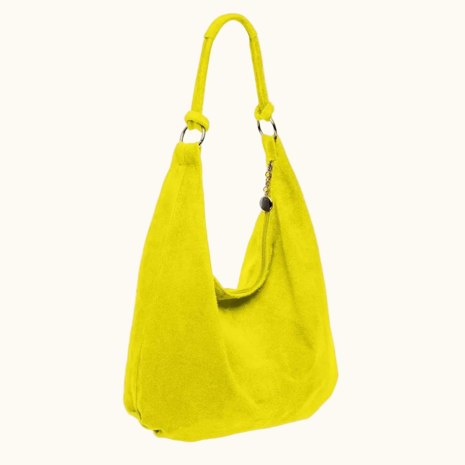 Yellow handbag on a white background