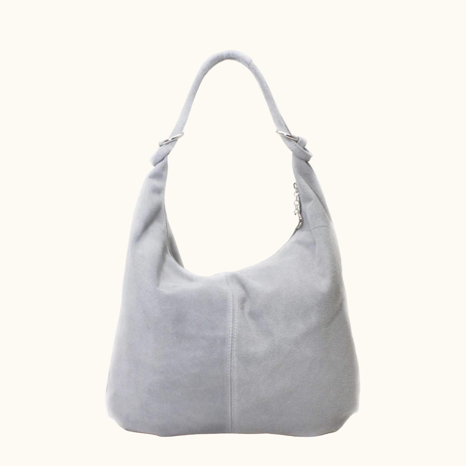 Gray shoulder bag on a white background
