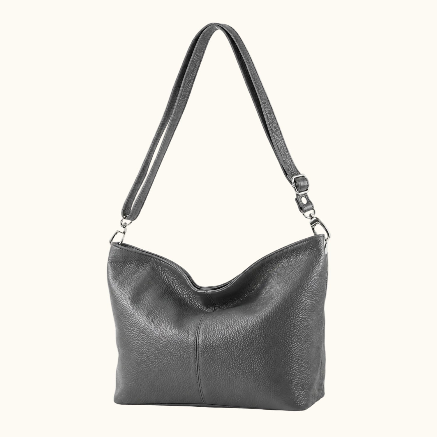 Gray shoulder bag on a white background