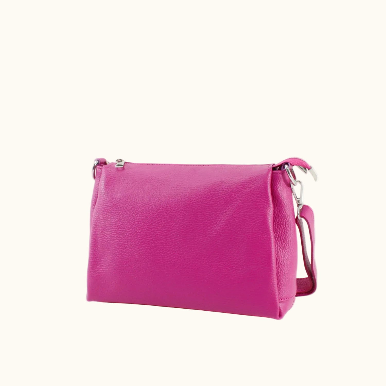 Pink handbag on a white background