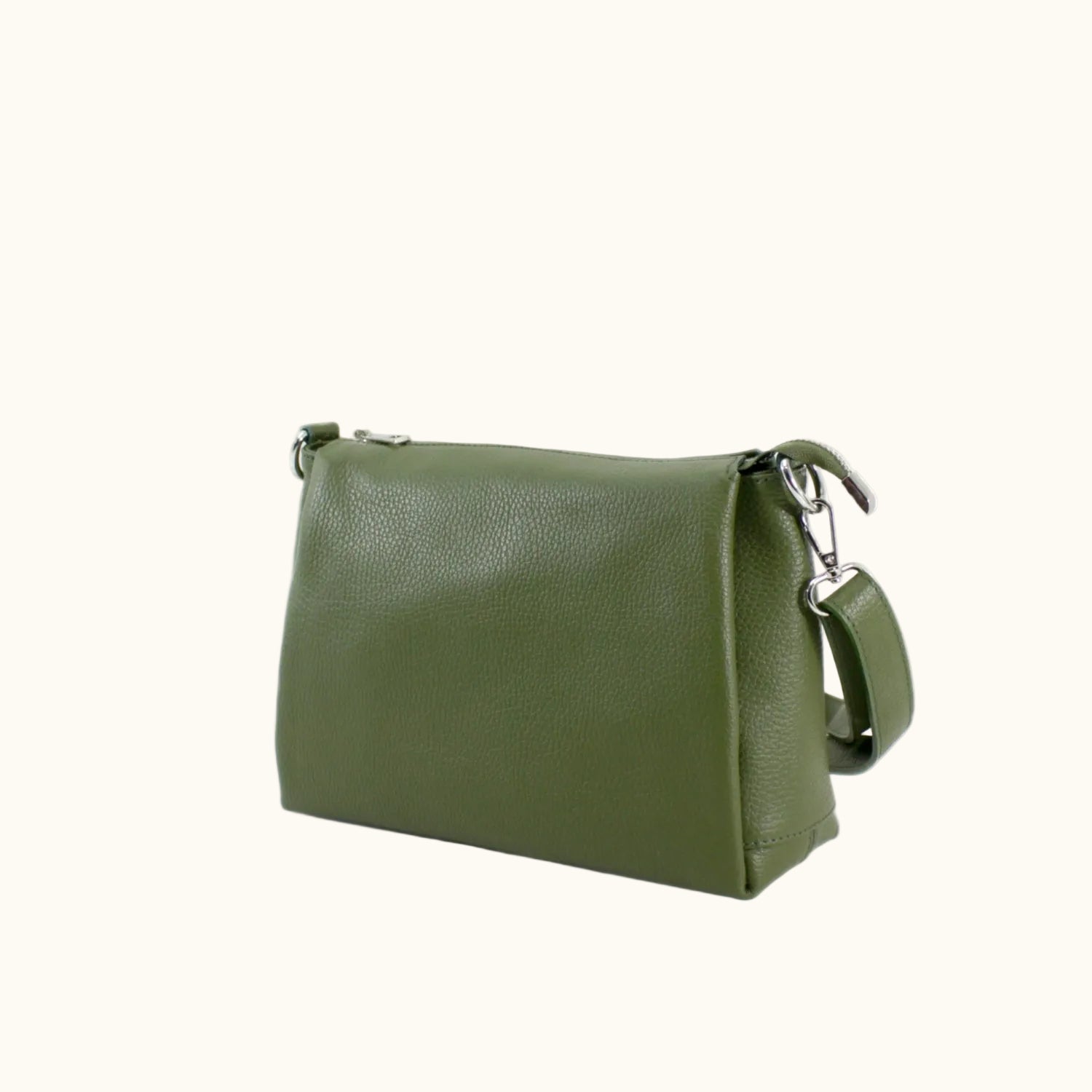 Green handbag on a white background