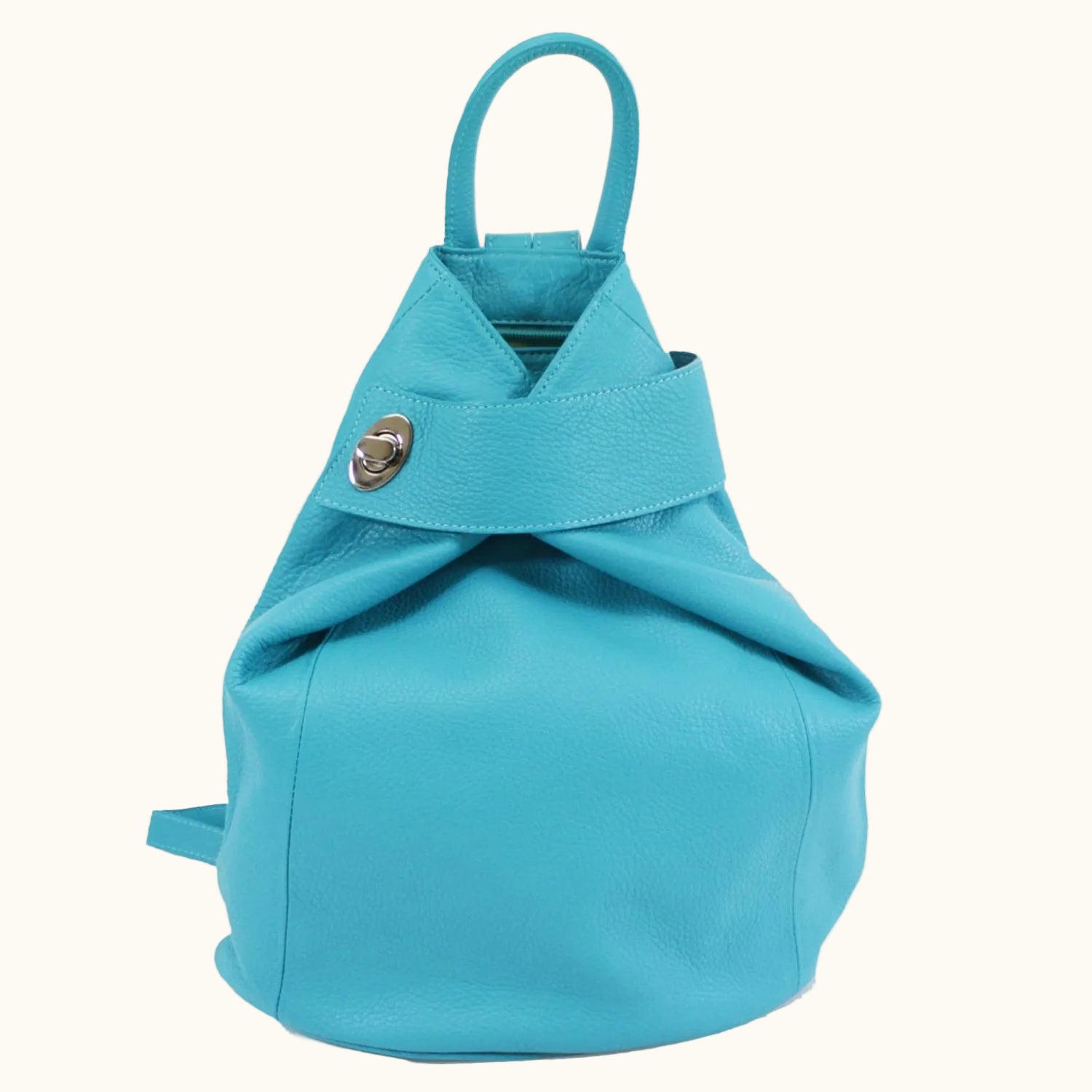 Turquoise backpack on a white background
