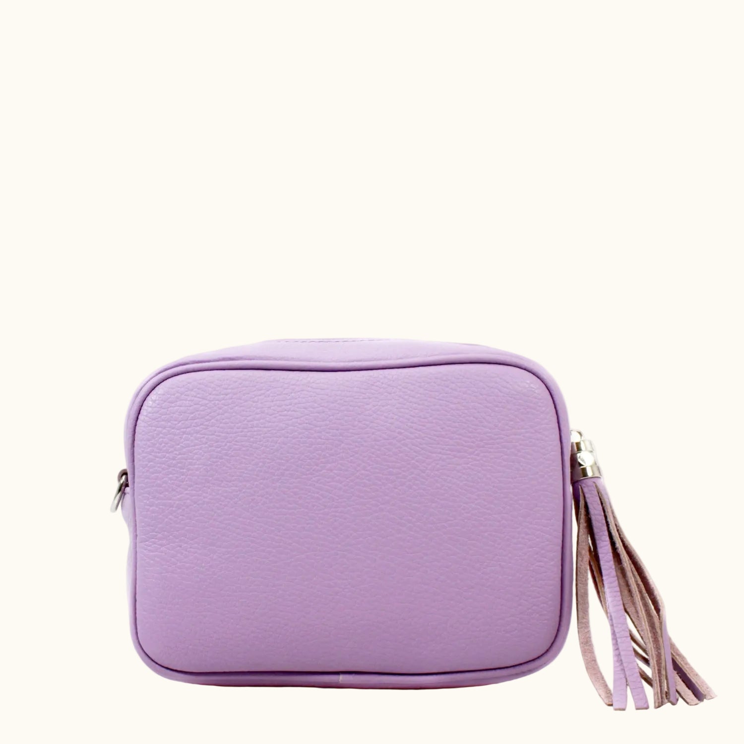 Purple pouch with a tassel on a white background